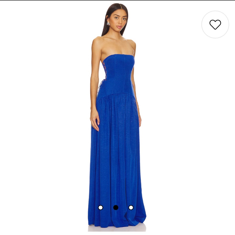Vento Lace Up Strapless Maxi Dress